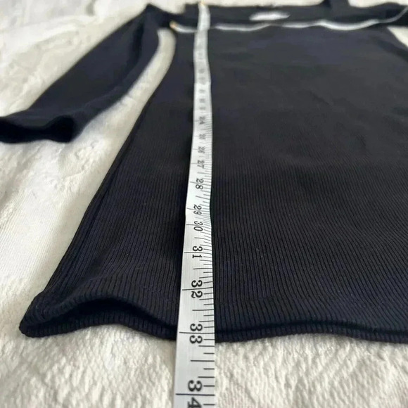 NWT TOPSHOP ASOS Black Cold Shoulder Mini Dress Bodycon Ribbed Size Small 4/6 - Picture 6 of 8